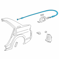 OEM 2002 Toyota Prius Cable Sub-Assy, Fuel Lid Lock Control Diagram - 77035-47020