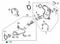 OEM Chevrolet Cruze Front Pipe Nut Diagram - 11612078