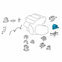 OEM 2016 Honda Accord Rubber Assy., RR. Engine Mounting Diagram - 50810-T3M-A11