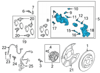 OEM 2022 Hyundai Santa Fe CALIPER Kit-RR Brake, LH Diagram - 58310-P2A30