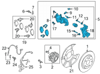 OEM Hyundai Santa Fe Brake Assembly-RR Wheel, RH Diagram - 58230-P2300