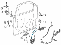 OEM Chevrolet Suburban Lock Cable Diagram - 23506106