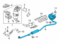 OEM 2022 Honda Civic MUFFLER, EX Diagram - 18307-T21-A01