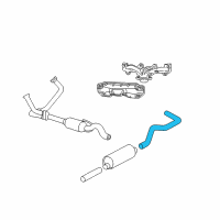 OEM 1998 Dodge Dakota Exhaust Tail Pipe Diagram - 52103040AD