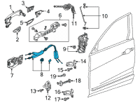 OEM Acura MDX Cable Assembly, Front Diagram - 72134-TYA-A01