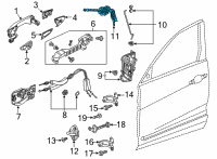 OEM Acura MDX Cylinder, Driver Side Door Diagram - 04921-TYA-A01