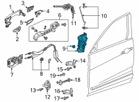 OEM Acura MDX Latch Assembly, Left Front Diagram - 72150-TVA-A02