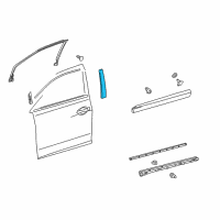 OEM 2012 Lexus RX450h Moulding, Front Door Window Frame, Rear RH Diagram - 75755-0E020