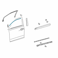 OEM 2012 Lexus RX450h Moulding, Front Door Window Frame, Upper RH Diagram - 75753-0E010