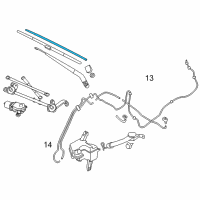 OEM 2022 Nissan Leaf Window Wiper Blade Assembly Diagram - 28890-3NF2B