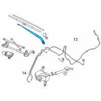 OEM Nissan Leaf Windshield Wiper Arm Assembly Diagram - 28881-3NF0A