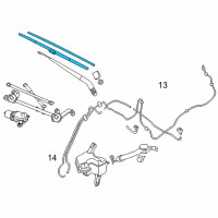 OEM 2011 Nissan Leaf Window Wiper Blade Assembly Diagram - 28890-3NA0C