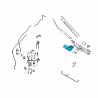 OEM 2013 Hyundai Tucson Windshield Wiper Motor Assembly Diagram - 98110-2S000