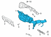 OEM 2022 Lincoln Corsair EXHAUST MANIFOLD AND CATALYST Diagram - LX6Z-5G232-D