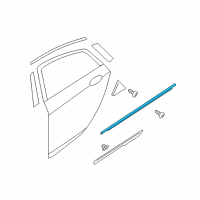OEM Hyundai Sonata Weatherstrip Assembly-Rear Door Belt Outside RH Diagram - 83220-3S000