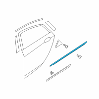 OEM 2013 Hyundai Sonata Weatherstrip Assembly-Rear Door Belt Outside RH Diagram - 83220-3S000