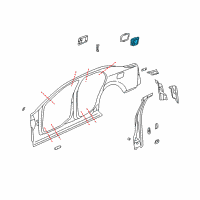 OEM 2003 Cadillac CTS Fuel Filler Housing Diagram - 25737125