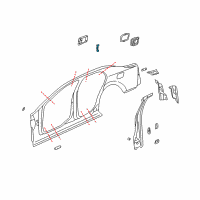 OEM 2004 Cadillac CTS Hinge, Fuel Tank Filler Door Diagram - 25731075