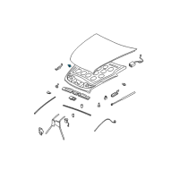 OEM 1998 Cadillac Seville Stud-Hood Open Asst Rod Diagram - 25613447