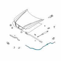 OEM Kia Optima Cable Assembly-Hood Latch Diagram - 811903C000