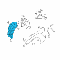 OEM 2009 Nissan GT-R Protector-Front Fender, Front LH Diagram - 63845-62B2A