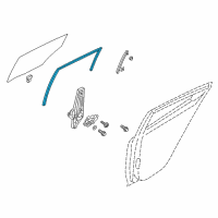 OEM 2017 Hyundai Veloster Run-Rear Door Window Glass Diagram - 83541-2V000