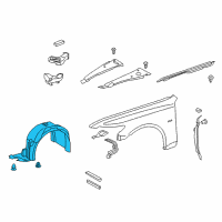 OEM Lexus LS460 Shield Sub-Assembly, Fender Diagram - 53806-50061