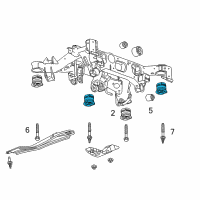 OEM 2017 Cadillac ATS Suspension Crossmember Rear Mount Diagram - 22998292