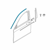OEM BMW 530i Window Frame Cover, Front Left Door Diagram - 51-33-7-390-113