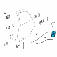 OEM 2000 Saturn LS2 Rear Side Door Lock Assembly Diagram - 22666178