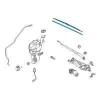 OEM 2014 Kia Forte5 Passeger Windshield Wiper Blade Assembly Diagram - 98360A5000