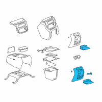 OEM 2001 Chevrolet Tahoe Panel Asm, Front Floor Console Rear Trim *Shale Diagram - 88986174