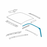 OEM 1998 Pontiac Sunfire Weatherstrip Asm-Roof Side Rail Diagram - 22658005