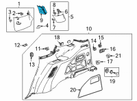 OEM 2022 Chevrolet Suburban Lock Pillar Trim Diagram - 84842818