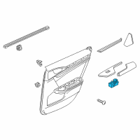 OEM 2020 Honda Civic Switch Assembly, Power Window Rear Diagram - 35770-TBA-A01