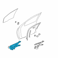 OEM 1996 Pontiac Sunfire Front Side Door Window Regulator Assembly Diagram - 15218051