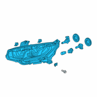 OEM 2020 Honda Civic Headlight Assembly, Passenger Side Diagram - 33100-TGG-A31