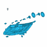 OEM 2018 Honda Odyssey Headlight Assembly, Passenger Side Diagram - 33100-THR-A11