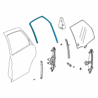 OEM 2001 Saturn L100 Weatherstrip, Rear Side Door Window Diagram - 24419432