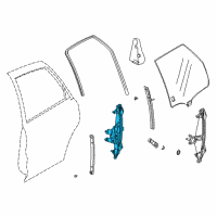 OEM 2003 Saturn L200 Rear Side Door Window Regulator Assembly Diagram - 22682244