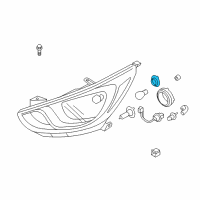 OEM Hyundai Front Turn Signal Lamp Holder Assembly Diagram - 92166-3K000