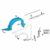 OEM Lexus IS350 Shield Sub-Assembly, Fender Diagram - 53806-53070