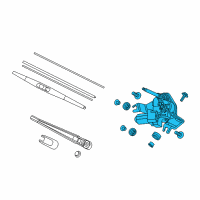 OEM 2016 Honda Pilot Wiper Motor Assembly Diagram - 76700-TG7-A01