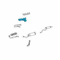 OEM 2000 Lexus LX470 Exhaust Manifold Sub-Assembly, Left Diagram - 17105-50121