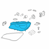 OEM BMW ActiveHybrid 7 Passenger Right Headlight Assembly Diagram - 63-11-7-348-500