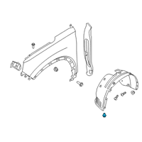 OEM Hyundai Santa Fe Front Wheel Guard Assembly, Right Diagram - 86812-S2000