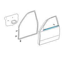 OEM Lexus IS300 Moulding Assy, Front Door Belt, LH Diagram - 75720-53011