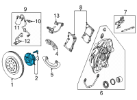 OEM 2020 Chevrolet Corvette Rear Hub & Bearing Diagram - 23291488