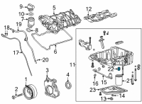 OEM Cadillac Oil Filter Connector Diagram - 12696139