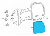 OEM Ford E-350 Super Duty Mirror Glass Diagram - 4C3Z-17K707-AC